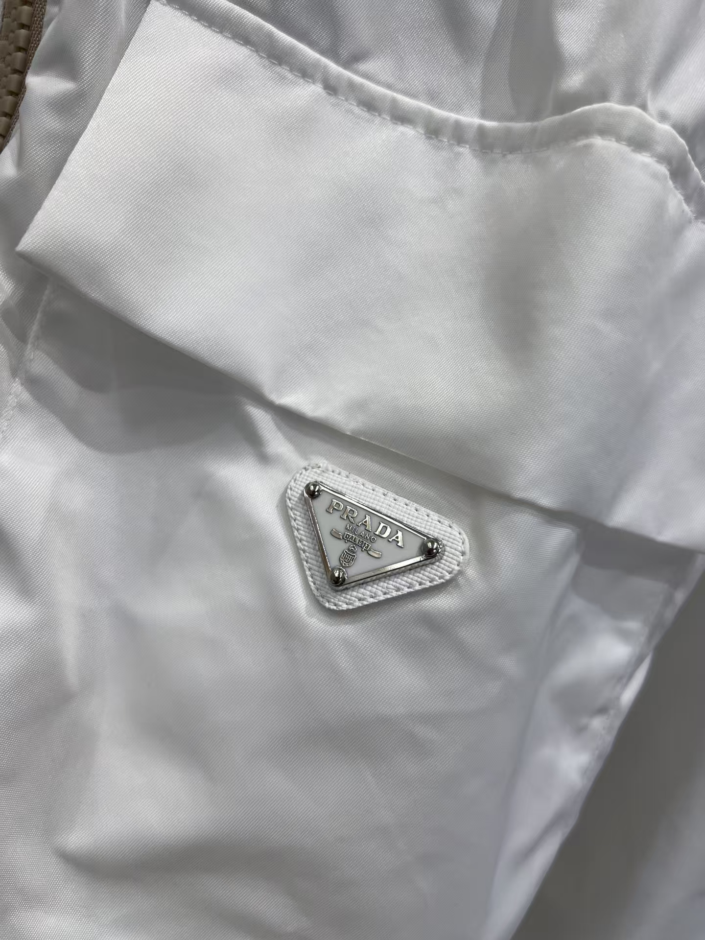 Prada White Recycled Nylon Short Jacket | Hybrid Feminine-Tech Desig