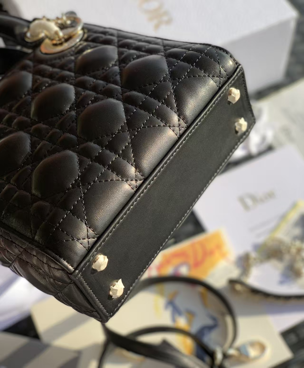 Lady Dior Lambskin Handbag