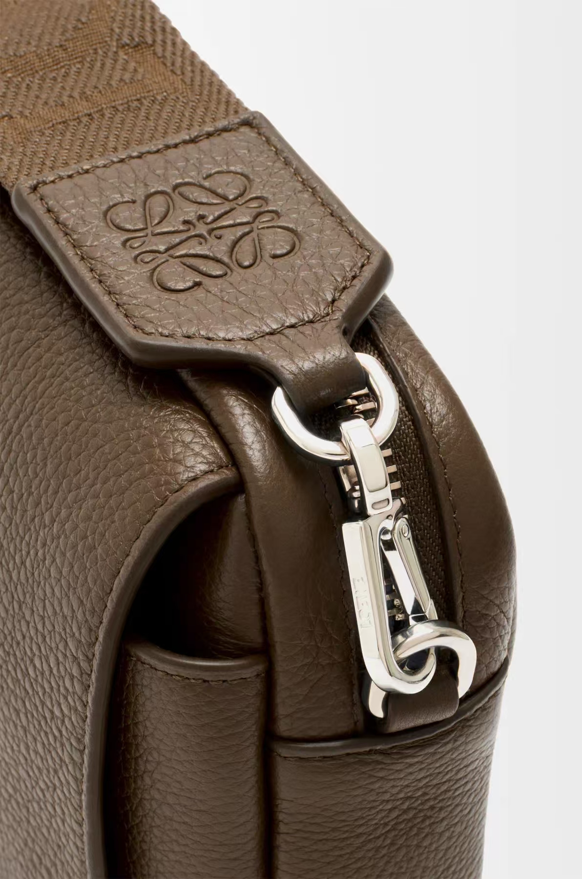 LOEWE Pebble Messenger Bag - Small, Tundra Green, Soft-Grained Leather