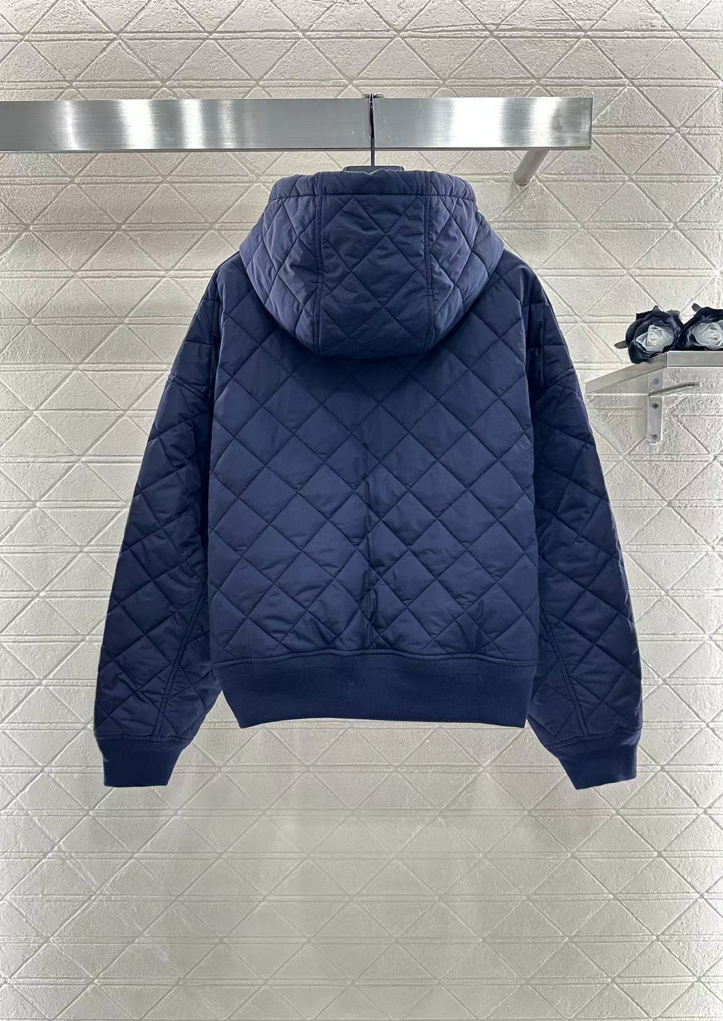 Prada Re-Nylon Hooded Jacket - Royal Blue, Short, Velvet Trim