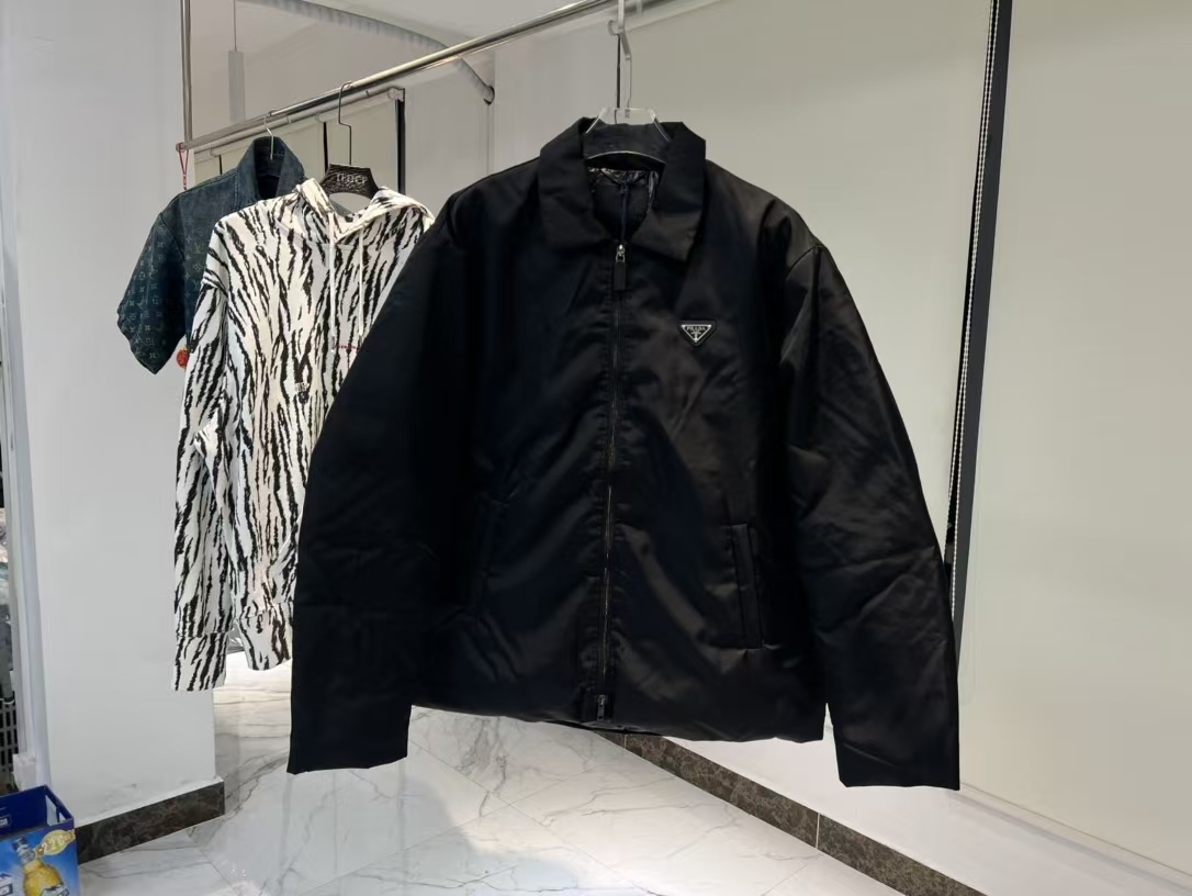 Prada Black Re-Nylon Jacket - Functional, Minimalist, Lightly Padded