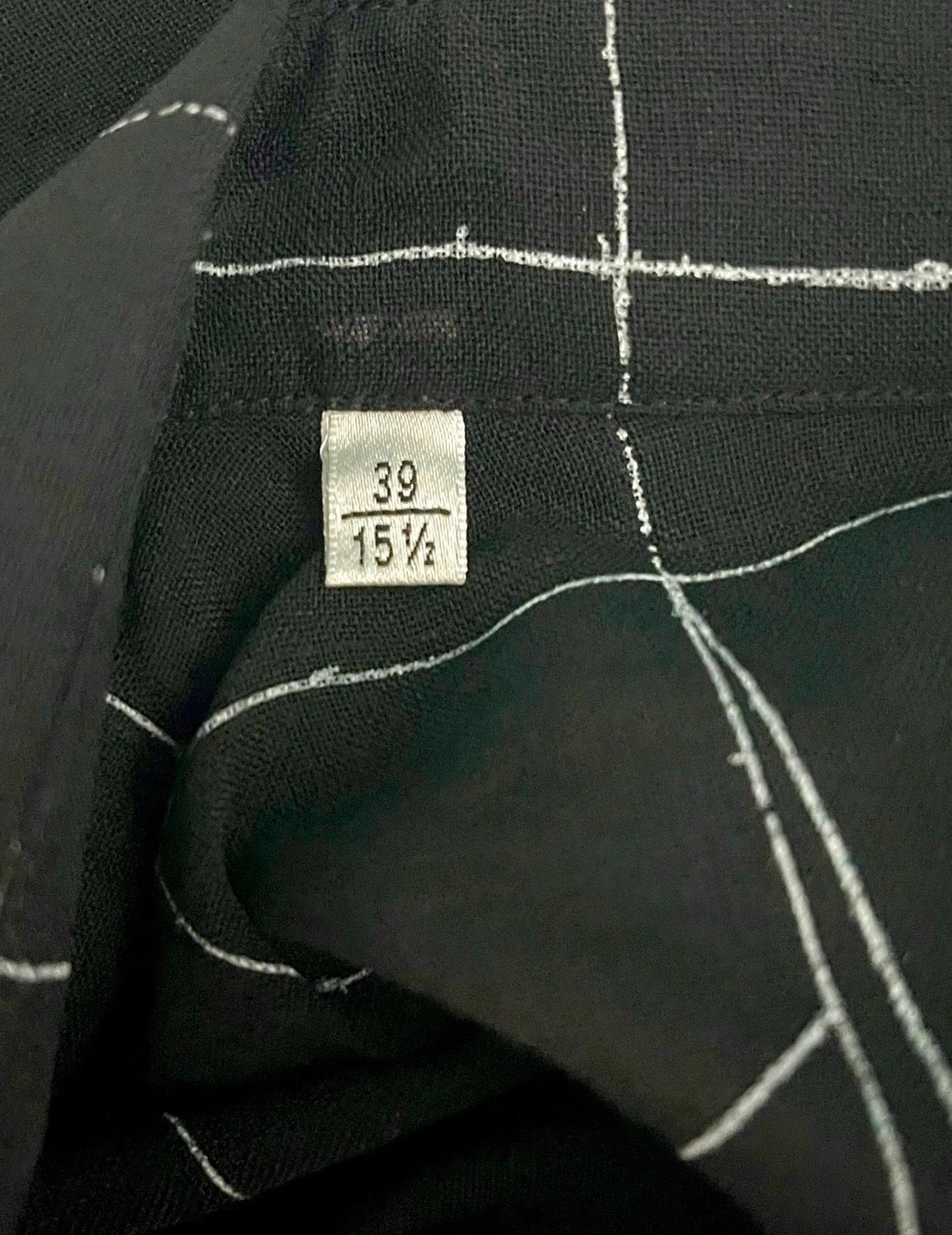 saint laurent black geometric silk shirt