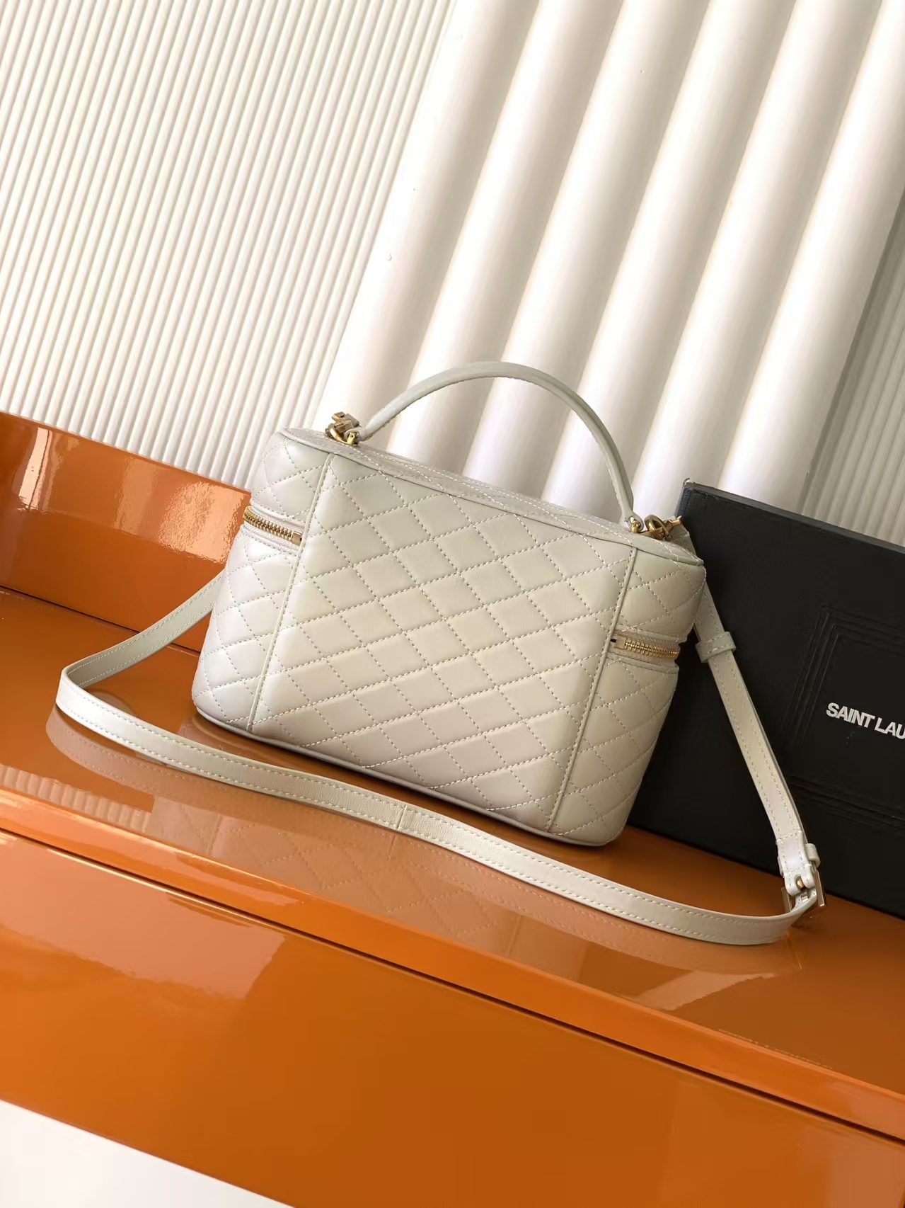 SAINT LAURENT Lambskin Makeup Pouch