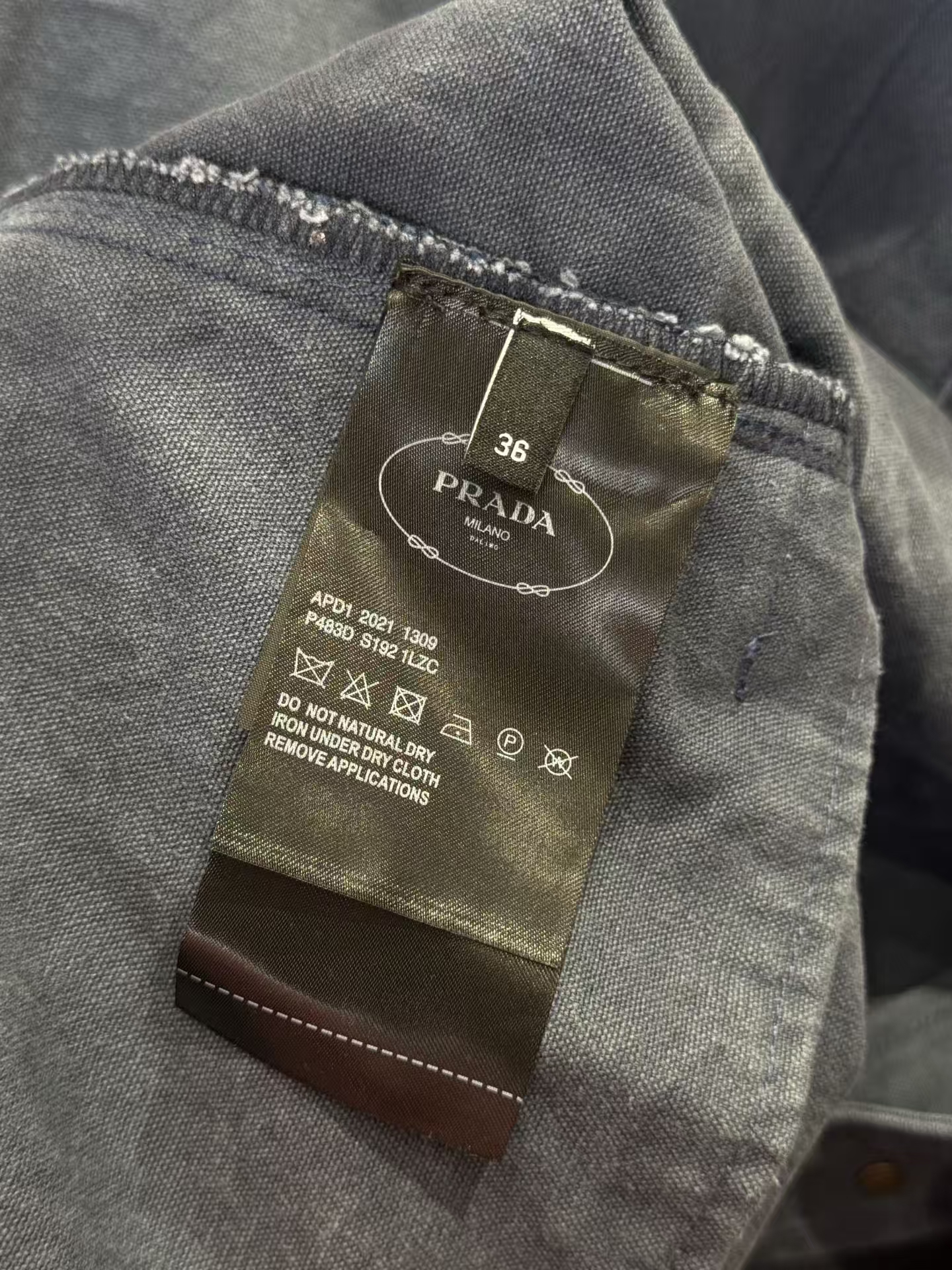 Prada Navy Canvas Trucker Jacket | Vintage Oversized Workwear Style