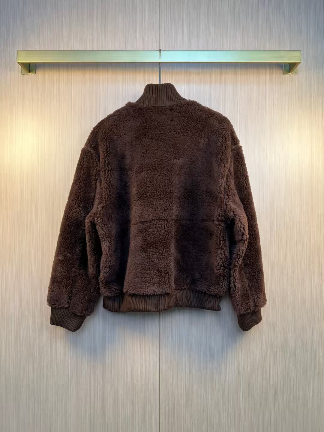Prada Fleece Jacket - Men's/Women's, Cocoa Brown, Logo Detail
