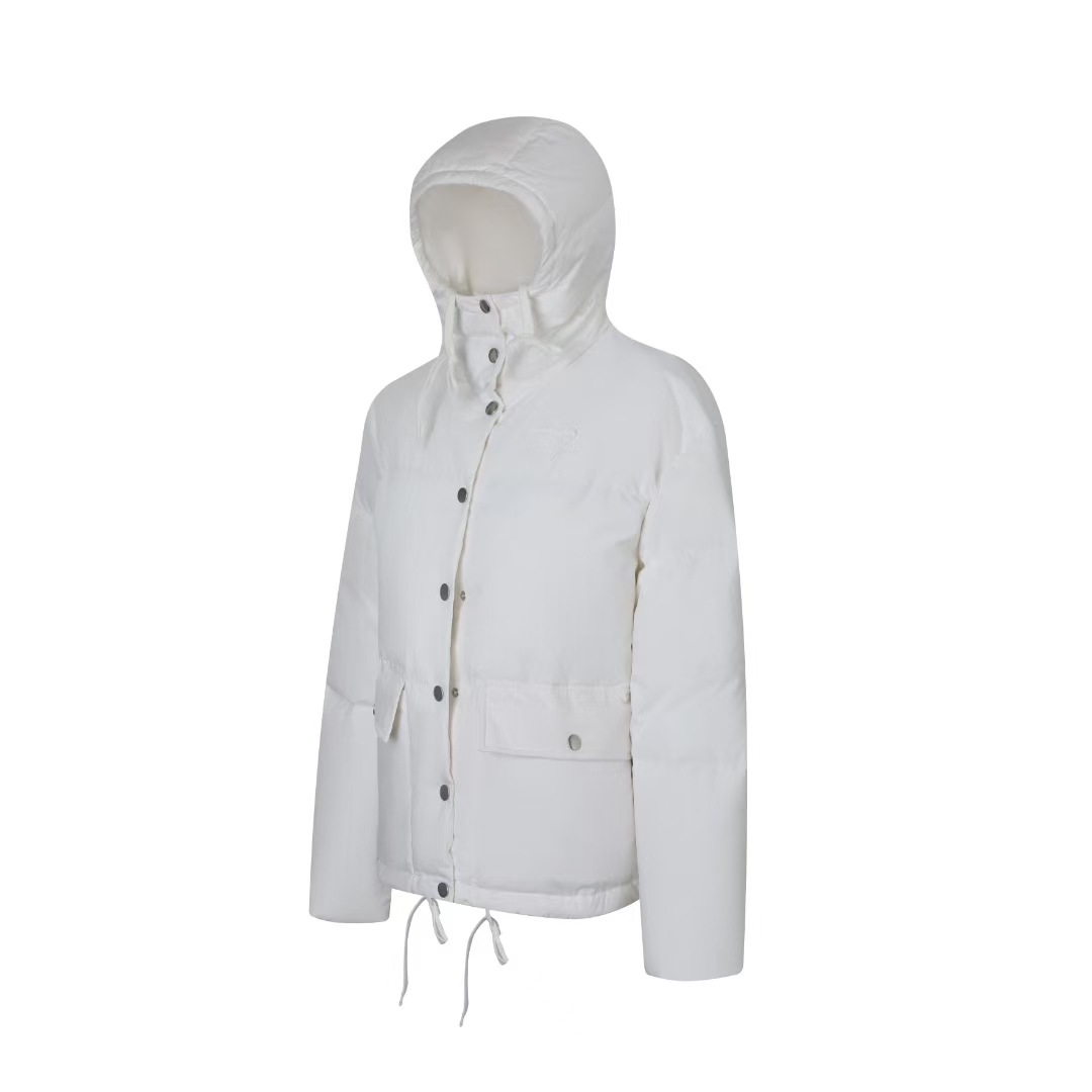 Prada White Mid-Weight Down Jacket - Men‘s/Women’s, Hooded Wrap Design