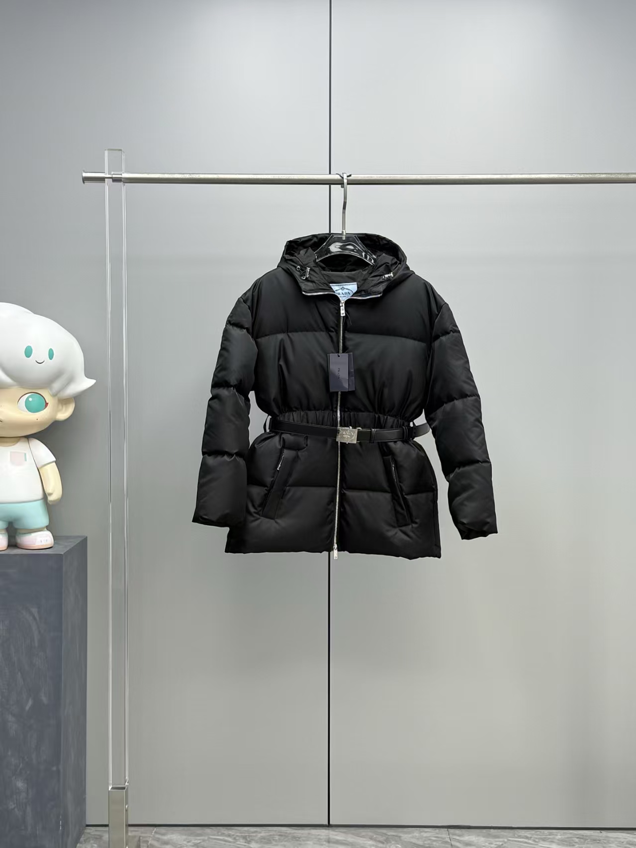 Prada Black Re-Nylon Hooded Down Jacket - Men‘s/Women’s