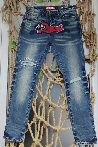 NWT BBCICECREAM RUNNING DOG GRAFFITI MEN'S JEANS SIZE 30 - 42 US FREE SHIPPING