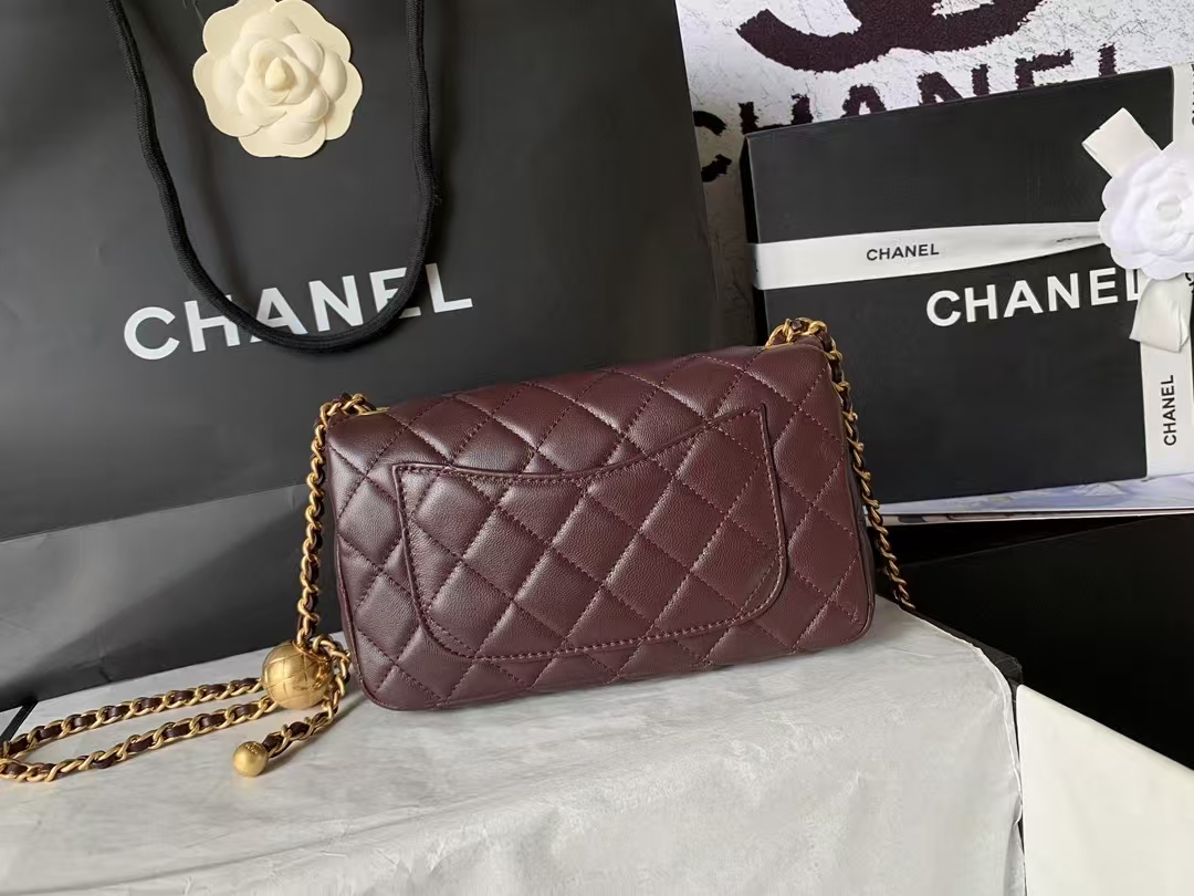 CHANEL Classic Flap Bag with Pearl Chain