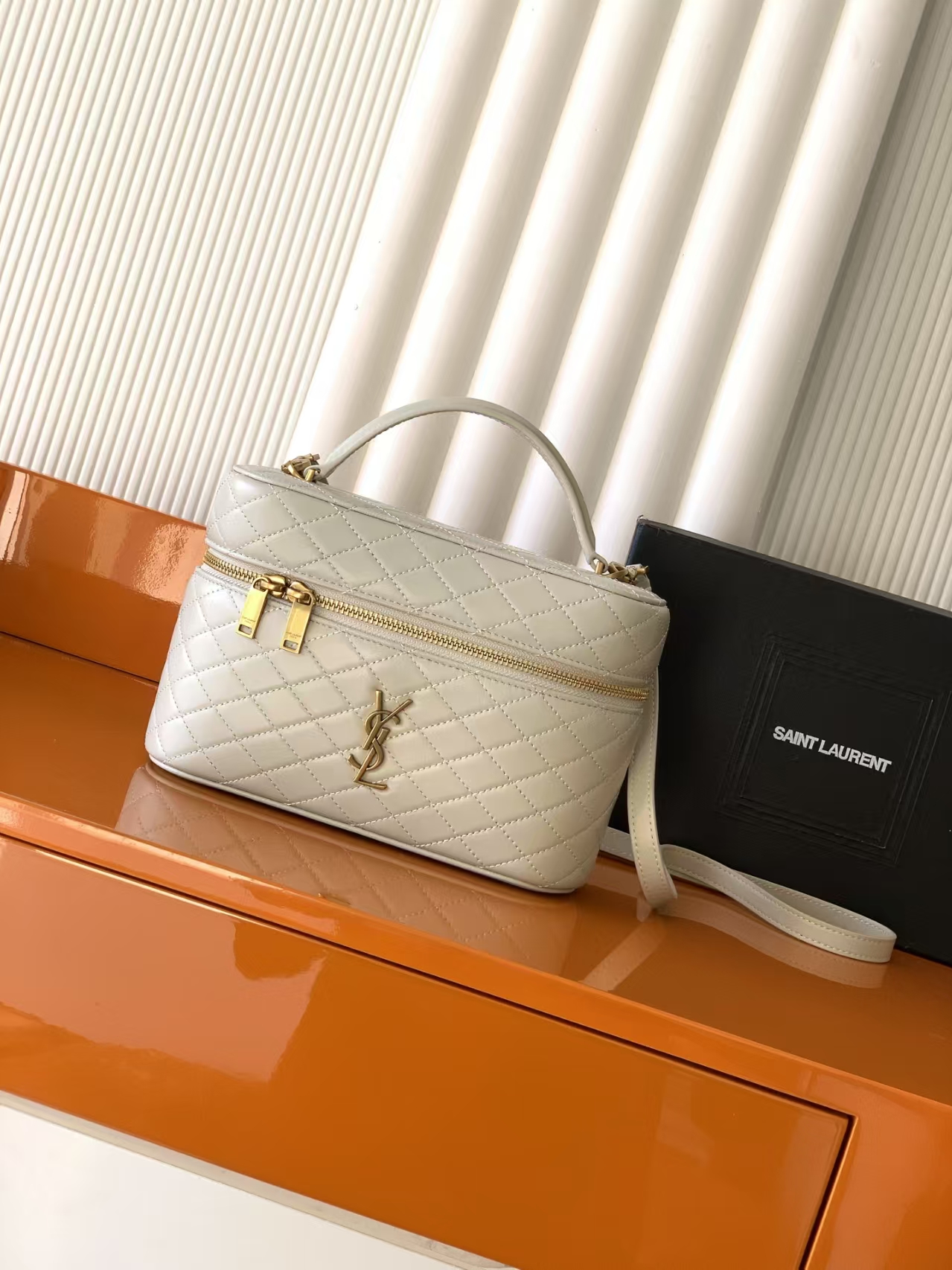 SAINT LAURENT Lambskin Makeup Pouch