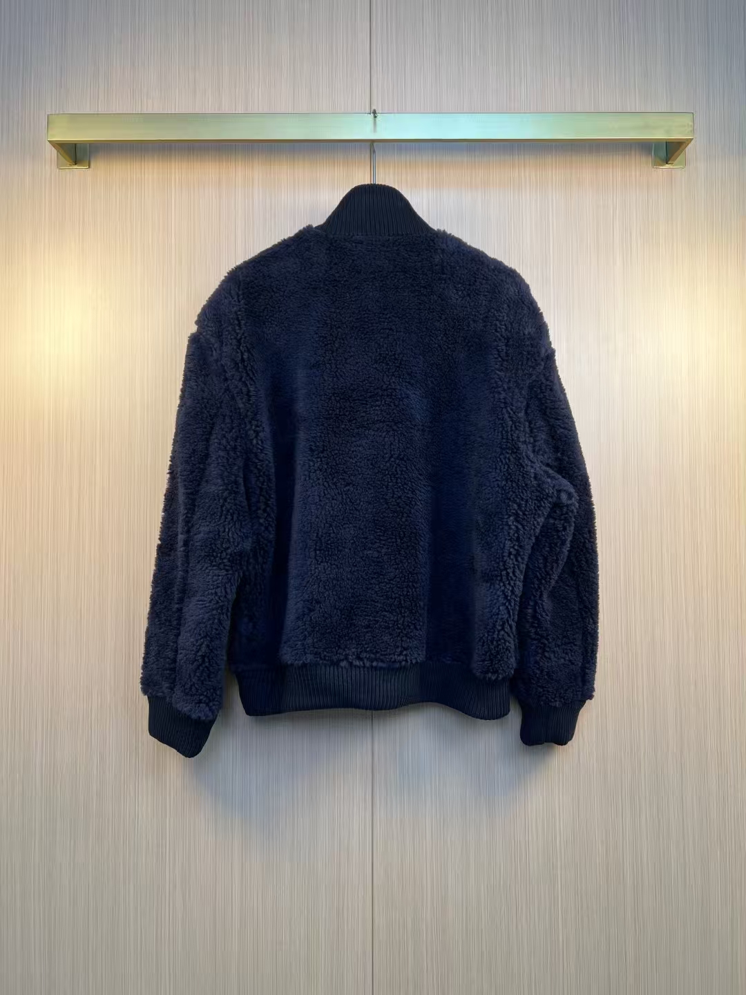 Prada Fleece Jacket - Men's/Women's, Navy Blue, Logo Detail