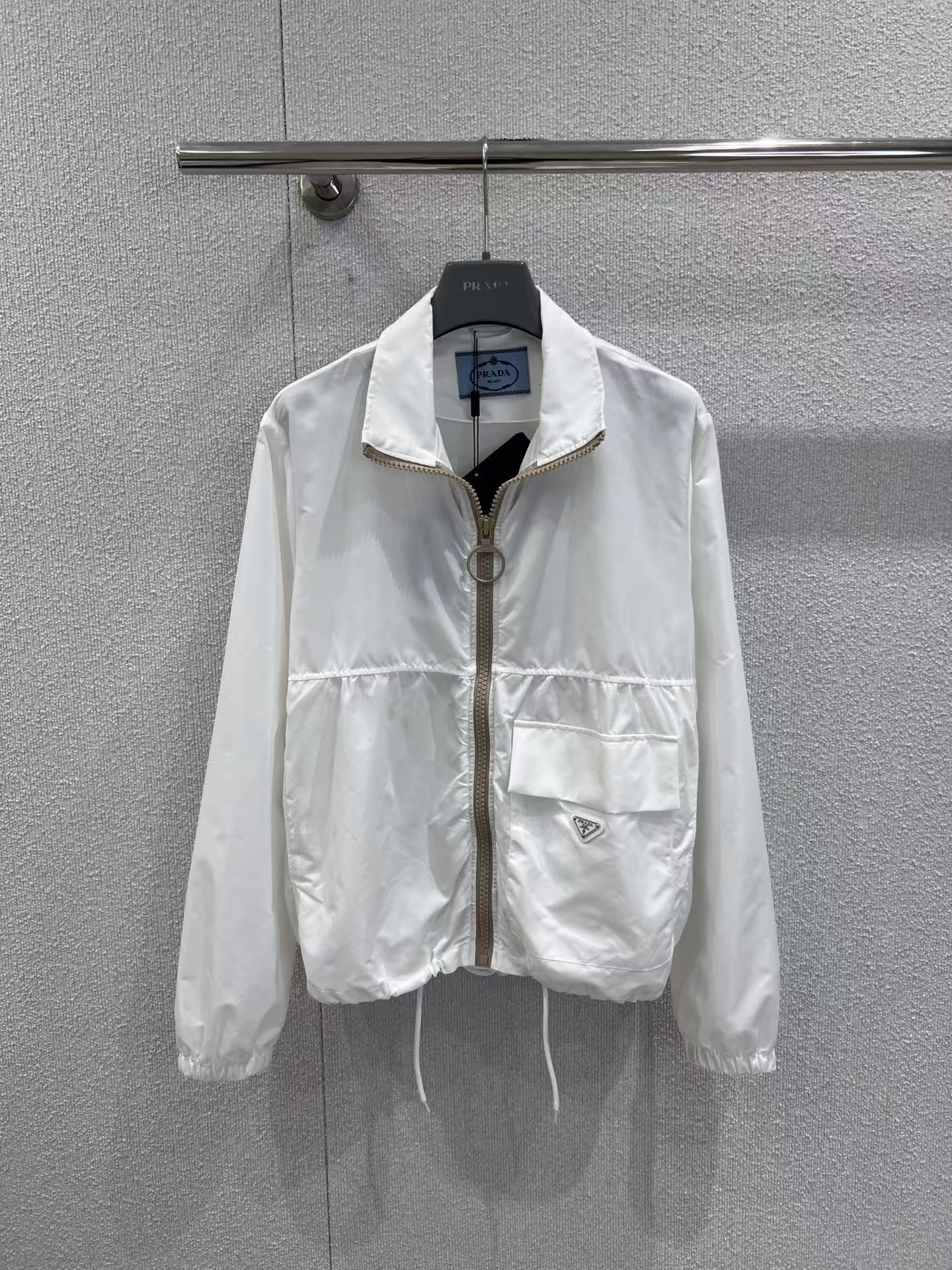 Prada White Recycled Nylon Short Jacket | Hybrid Feminine-Tech Desig
