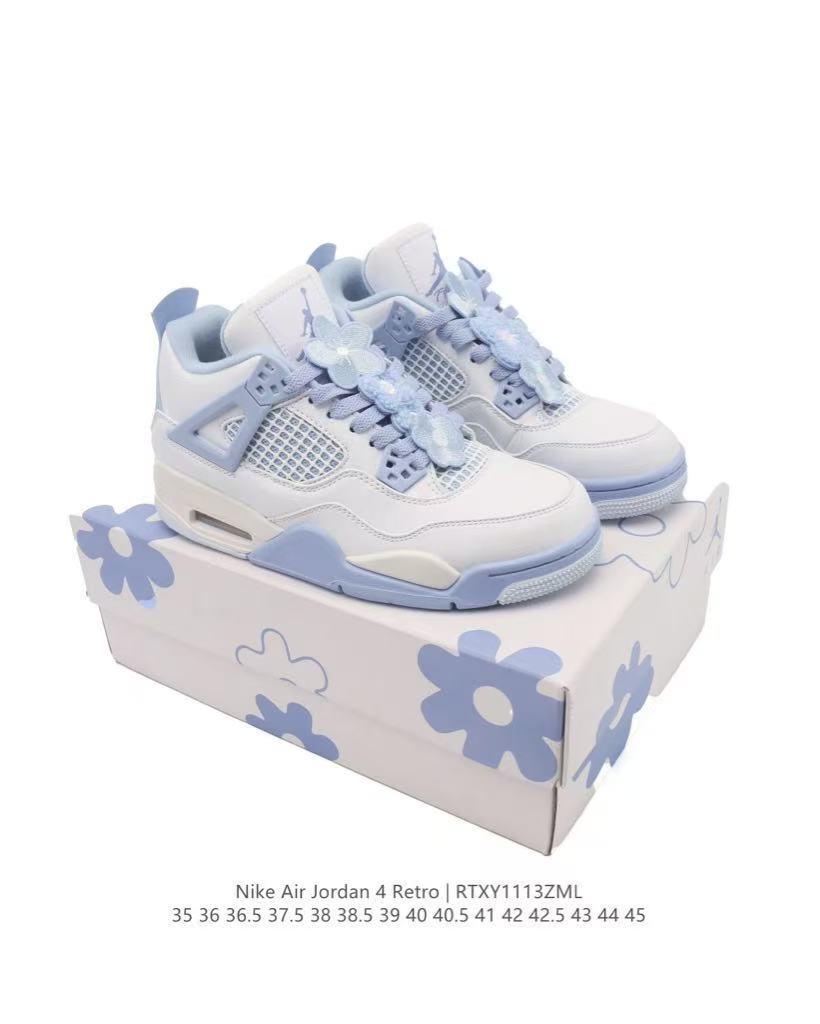 Nike Air Jordan 4 Retro Forget Me Not Aluminum Blue