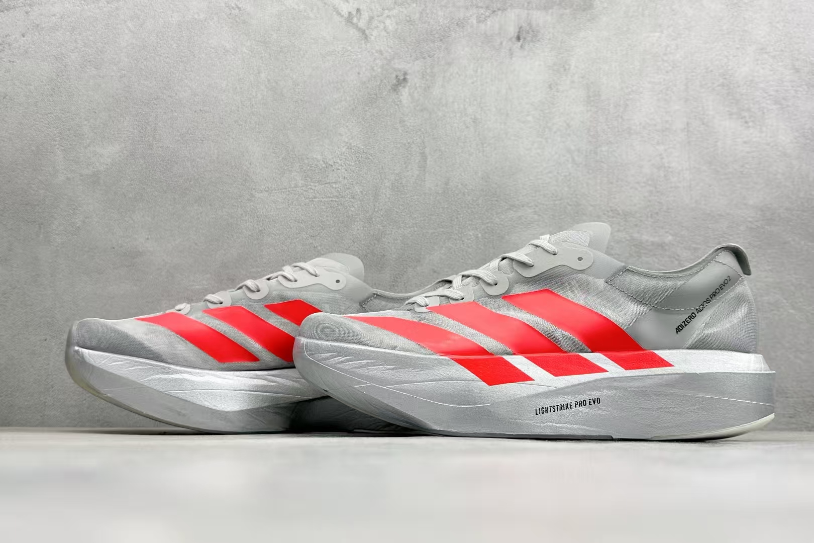 Adidas Adizero Adios Pro Evo 2 Grey & Red | Ultra-Light Breathable Cushioned Racing Shoe