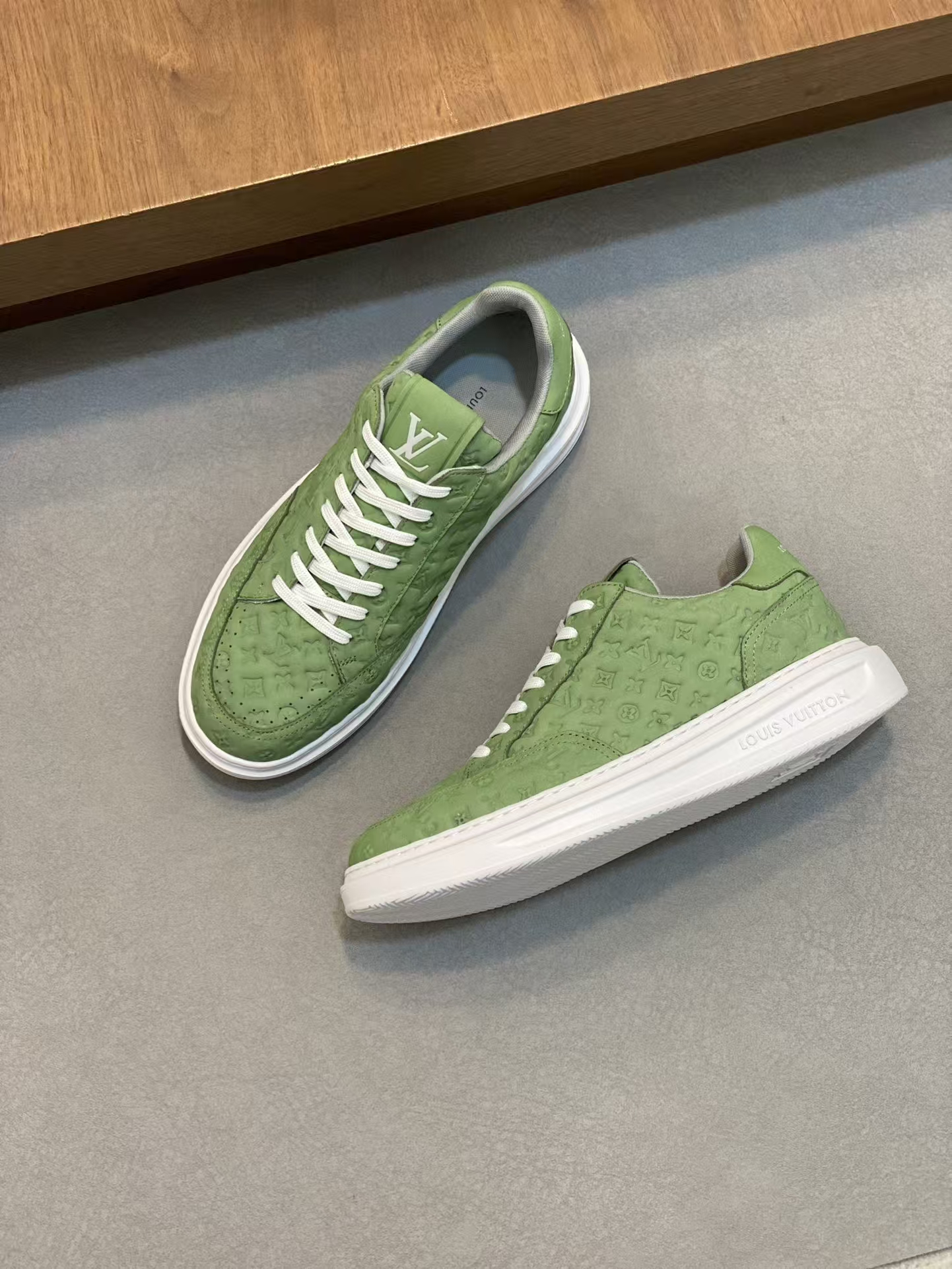 Louis Vuitton Monogram New Arrival Men's Premium Green Casual Sneaker | Durable Comfort Sport Shoe