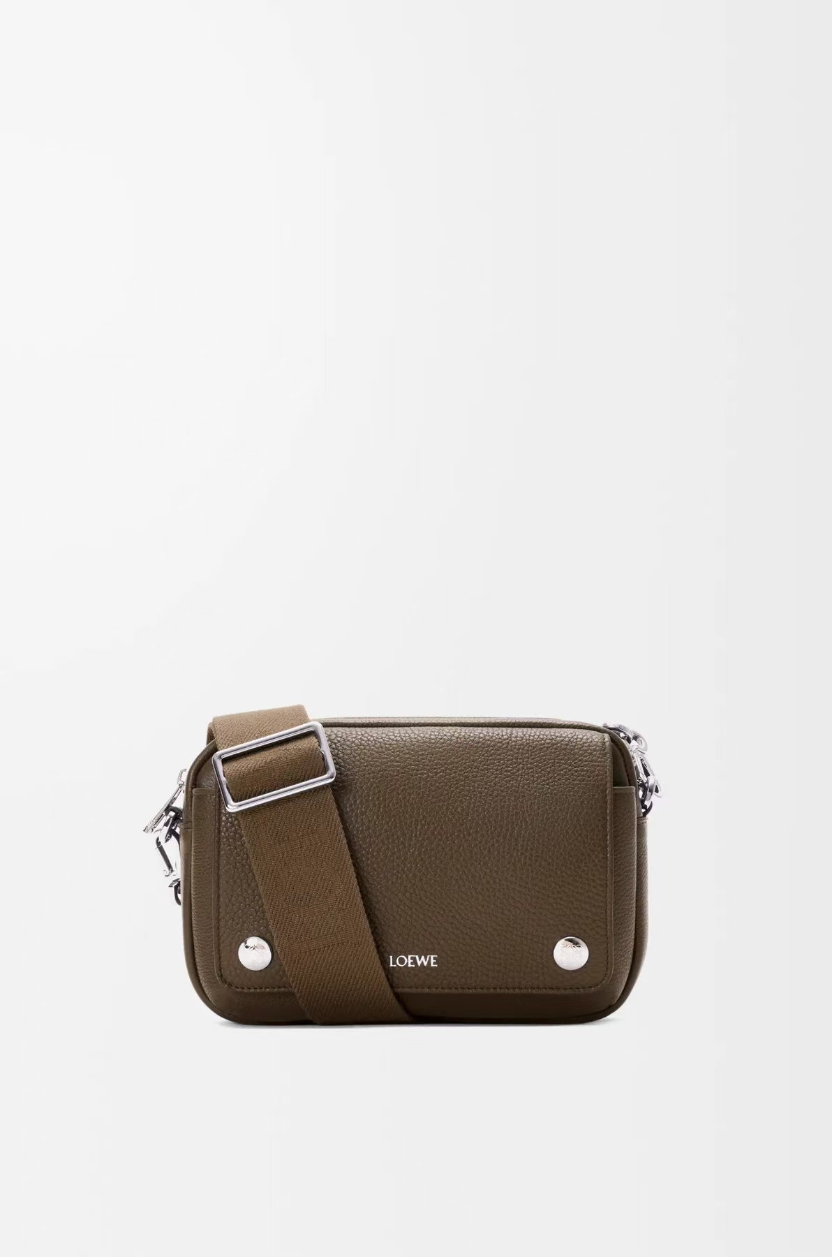 LOEWE Pebble Messenger Bag - Small, Tundra Green, Soft-Grained Leather