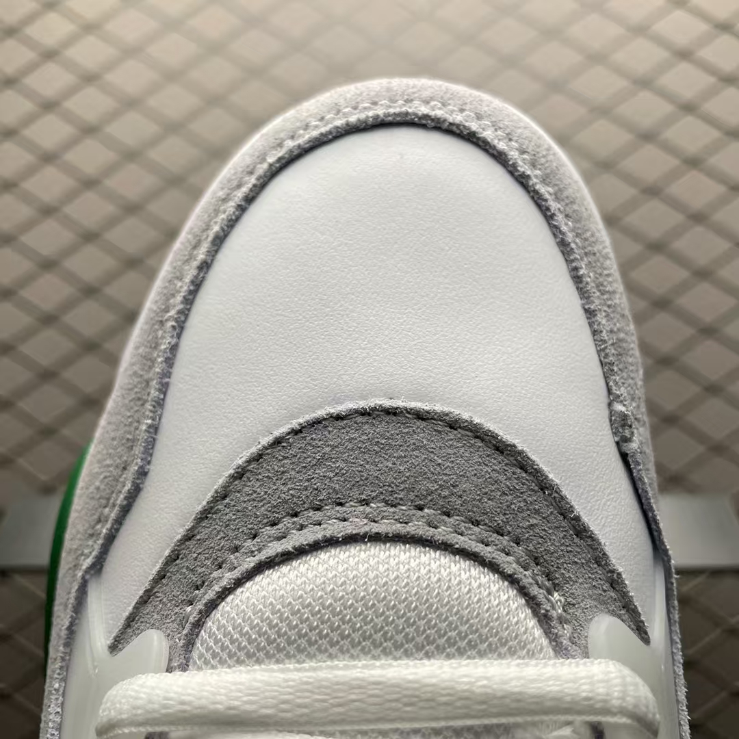 Air Jordan 4 “RM JA4” Low-Top Basketball Shoe in White, Grey & Green | Premium Retro Sneaker