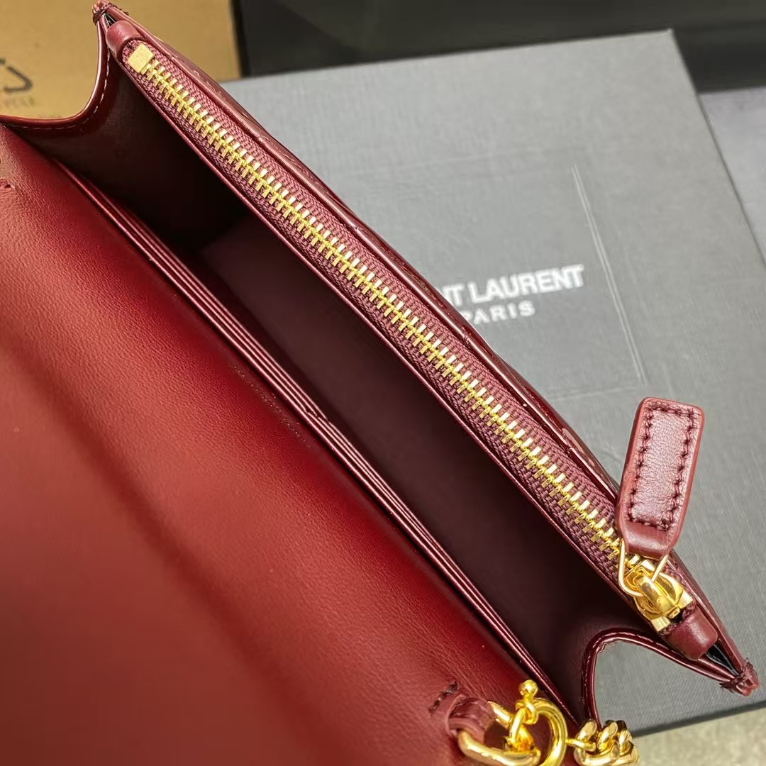 YSL CASSANDRE ENVELOPE Lambskin Chain Wallet