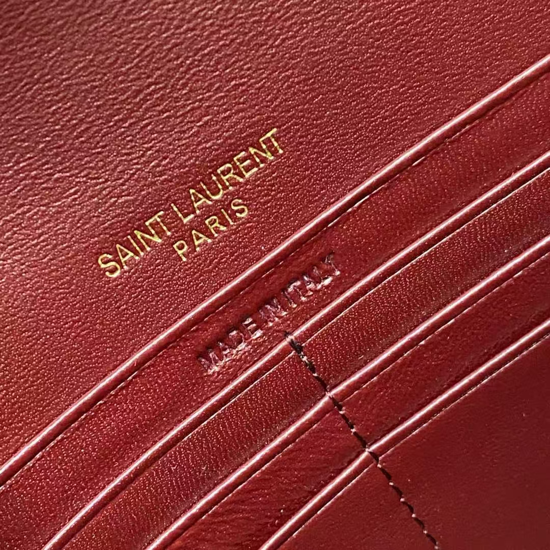YSL CASSANDRE ENVELOPE Lambskin Chain Wallet