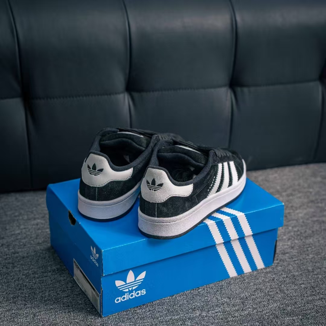 Adidas Originals Campus 00s Black Suede & White | Classic Retro Casual Skate Sneakers