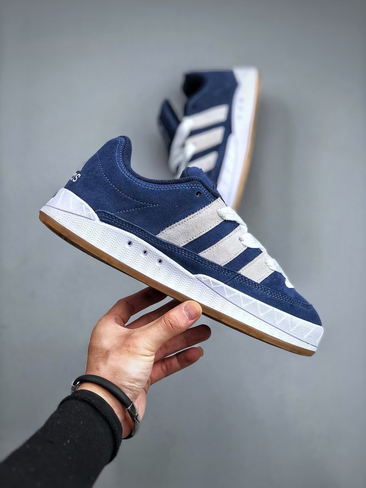 adidas Originals Adimatic Low White & Navy | Retro Chunky Skate Sneaker