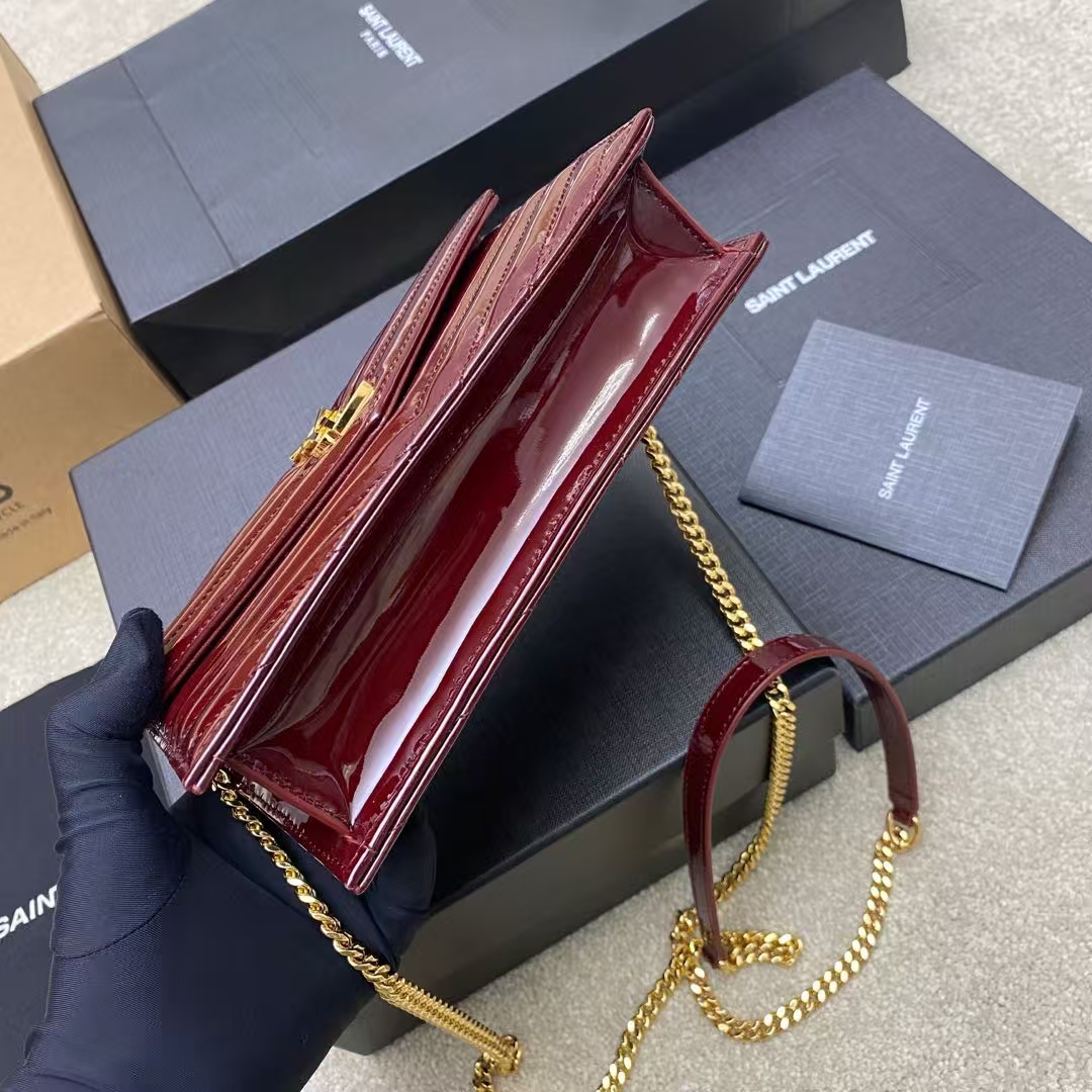 YSL CASSANDRE ENVELOPE Lambskin Chain Wallet