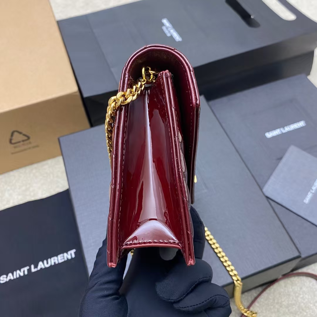 YSL CASSANDRE ENVELOPE Lambskin Chain Wallet