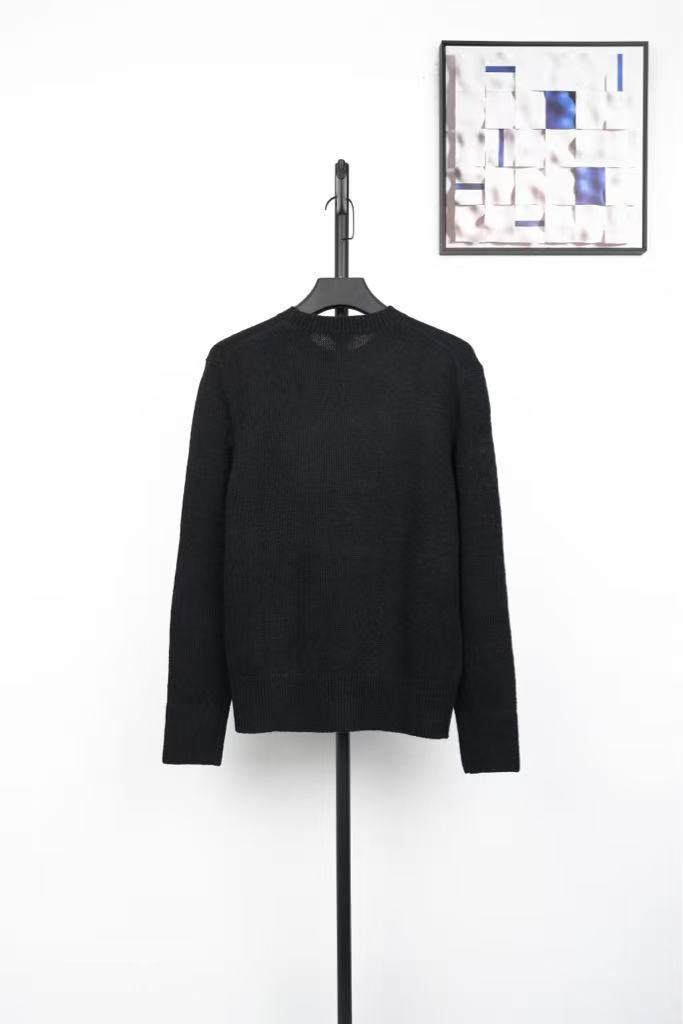 Black Burberry Equestrian Knight Logo Wool Cashmere Sweater for Women