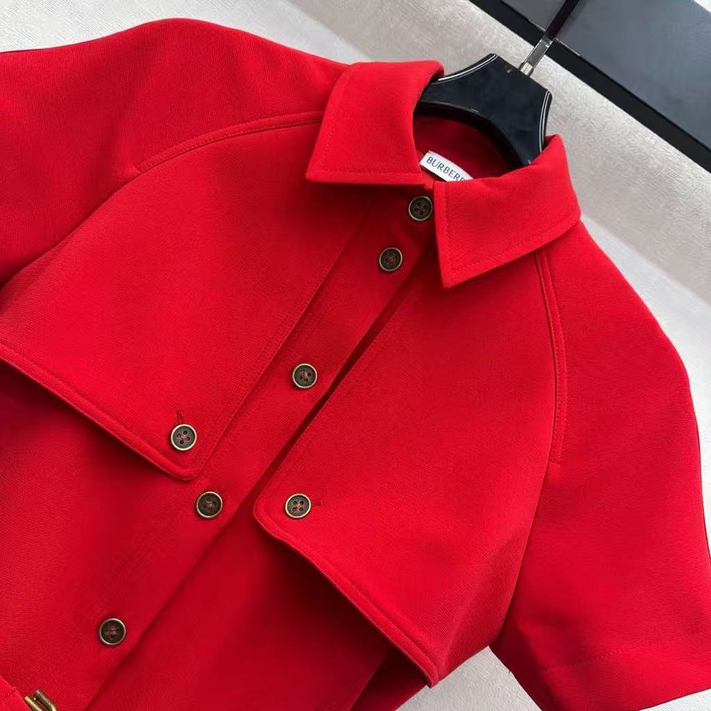 Burberry Wool Trench Coat Dress - Women‘s Classic Belted Shift Dress