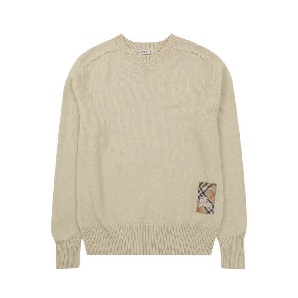 Burberry Wool Sweater with Check Label for Women - Knitwear with Signature Tag  结构拆解与优势：