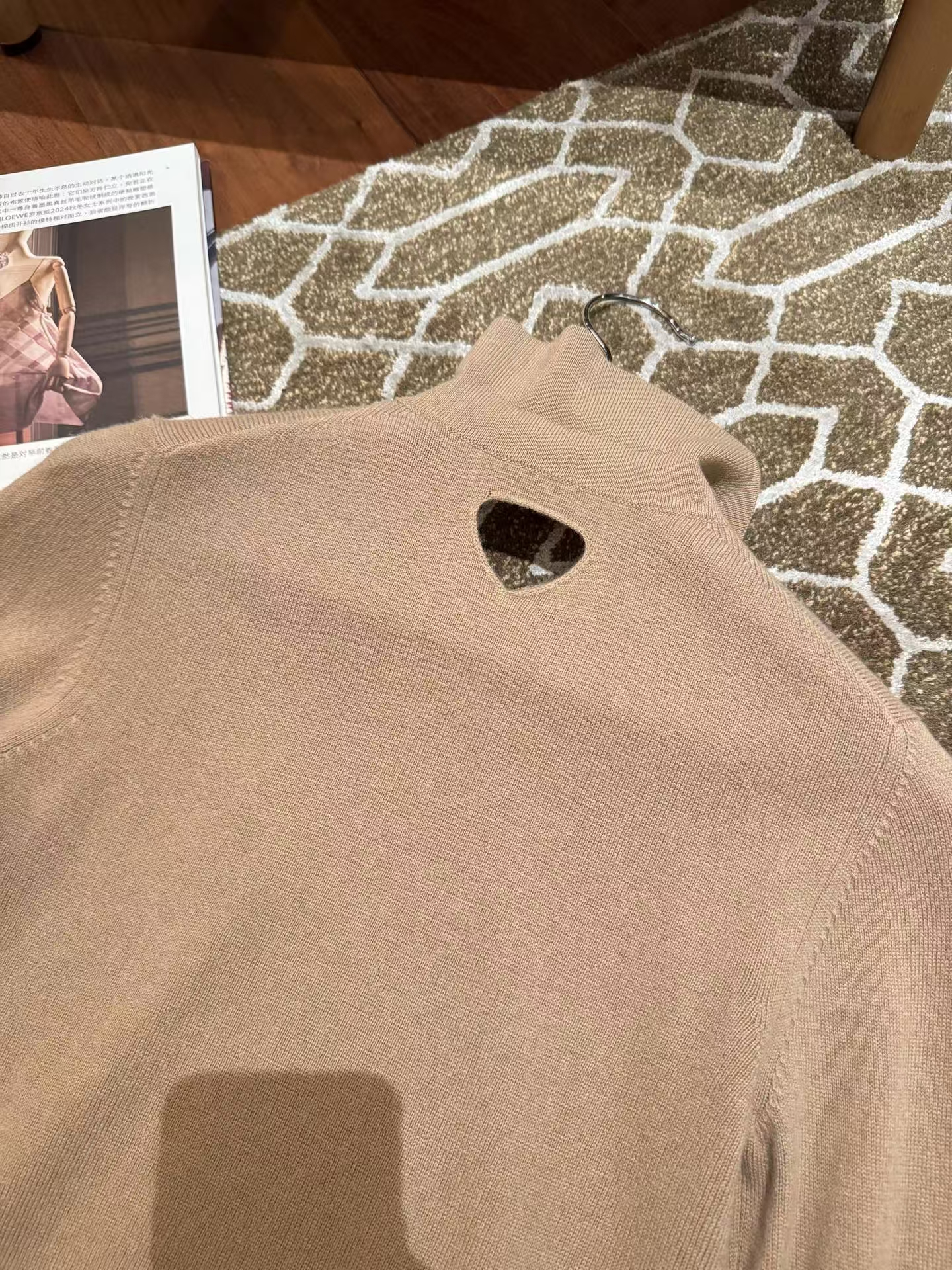 Prada Camel Cashmere Polo Sweater | Half-Zip & Slim Modern Fit