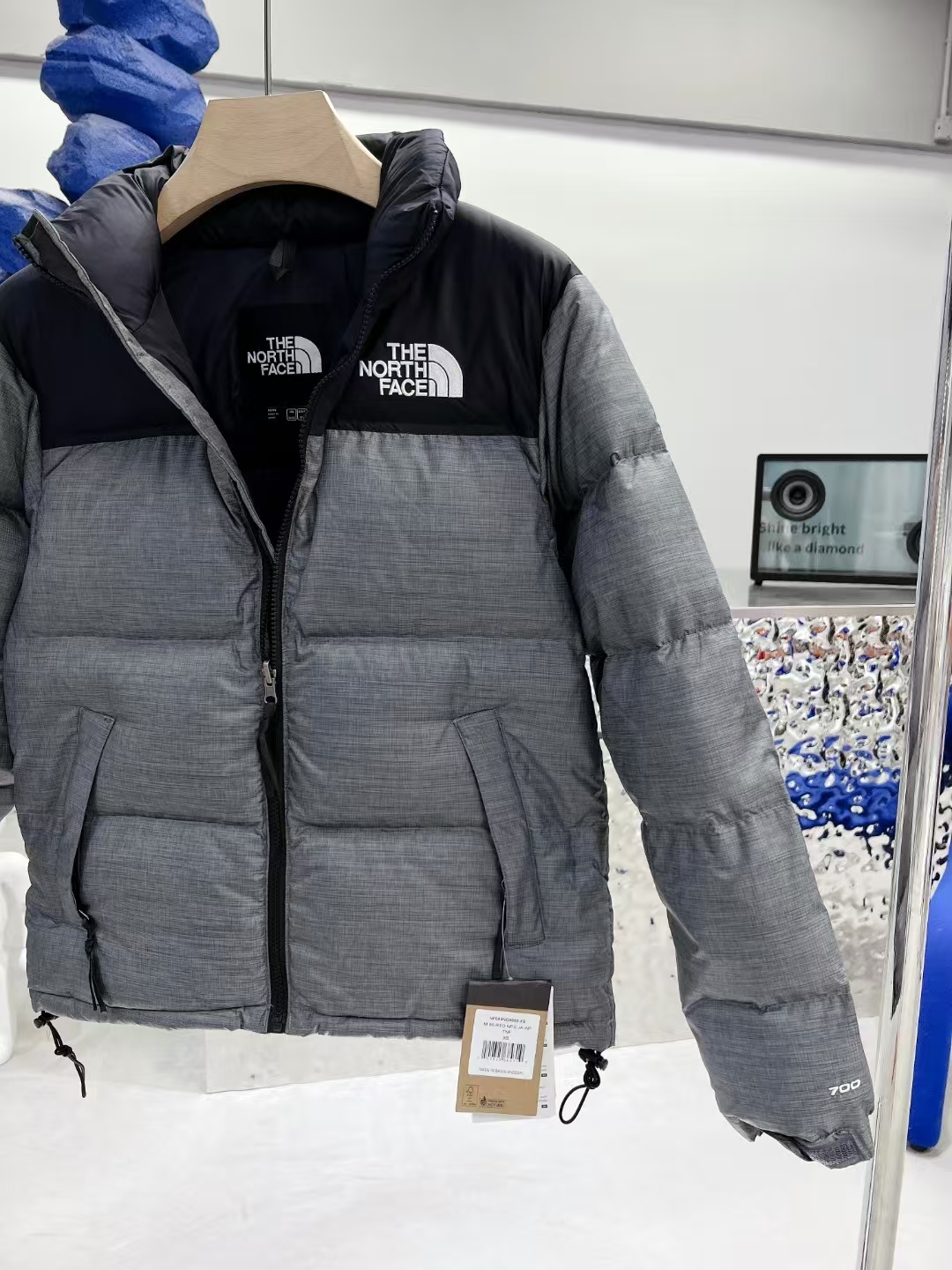 The North Face 1996 Nuptse Jacket Grey & Black | Classic Retro Puffer Down Coat