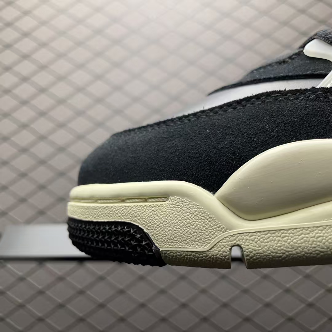 Air Jordan 4 “RM JA4” Low-Top Basketball Shoe in White, Black & Oatmeal | Premium Retro Sneaker