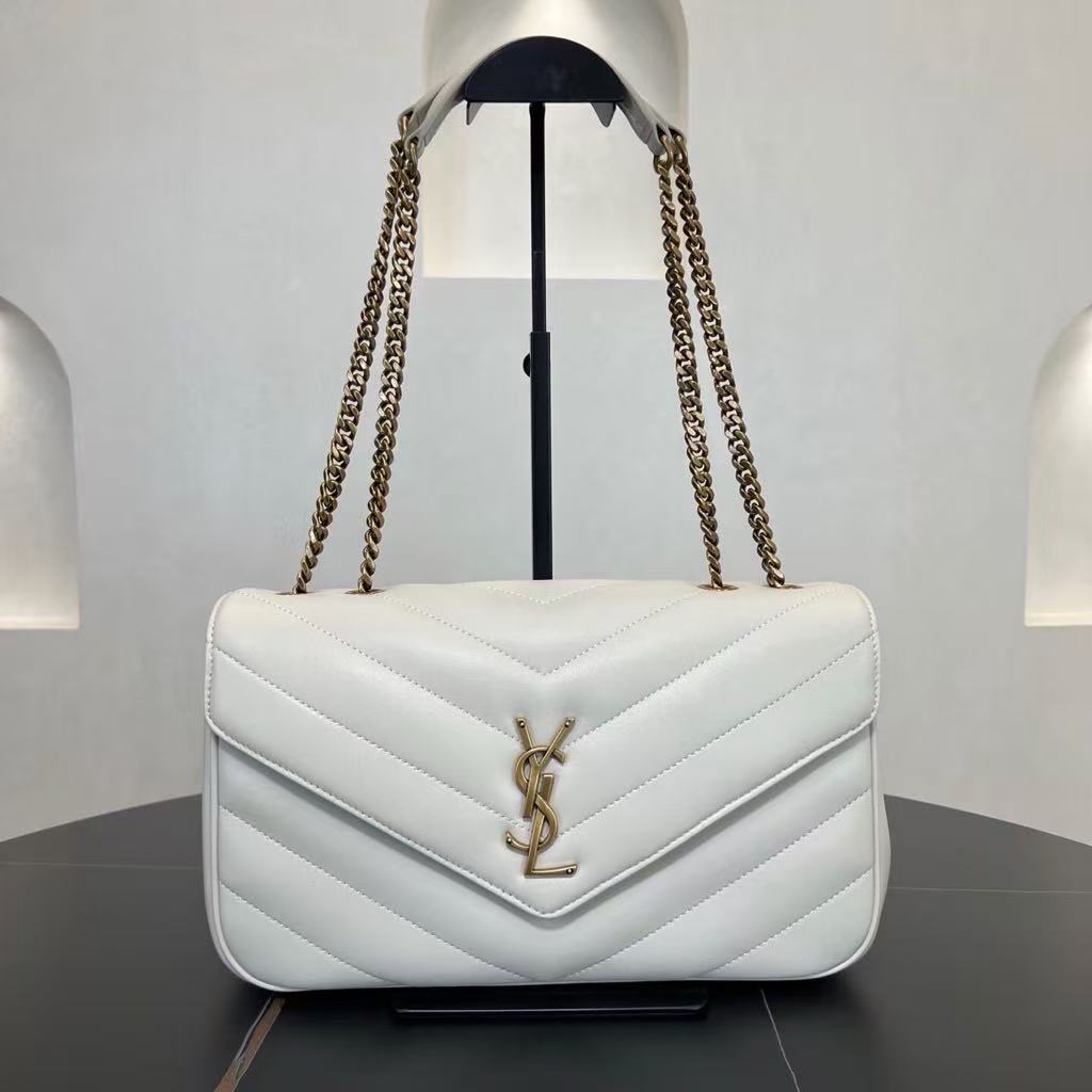 Saint Laurent YSL Loulou Medium Quilted Leather Shoulder Bag in Lambskin