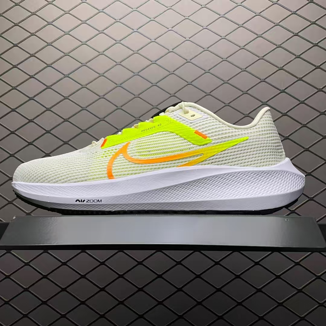 Nike Air Zoom Pegasus 40 White & Yellow | Breathable Cushioned Running Shoes