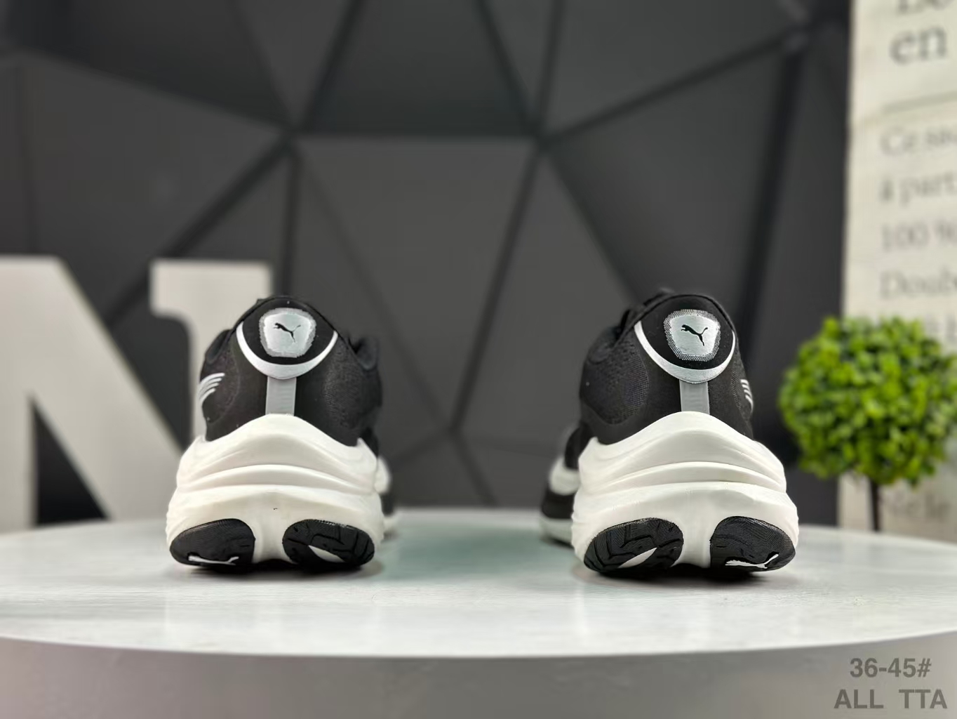 Puma Deviate Nitro 3 Black & White | Comfort Anti-Slip Low-Top Casual Running Shoes