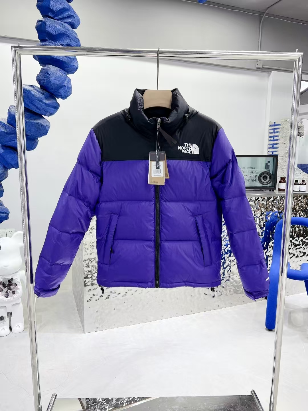 The North Face 1996 Nuptse Jacket Blue & Black | Classic Retro Puffer Down Coat