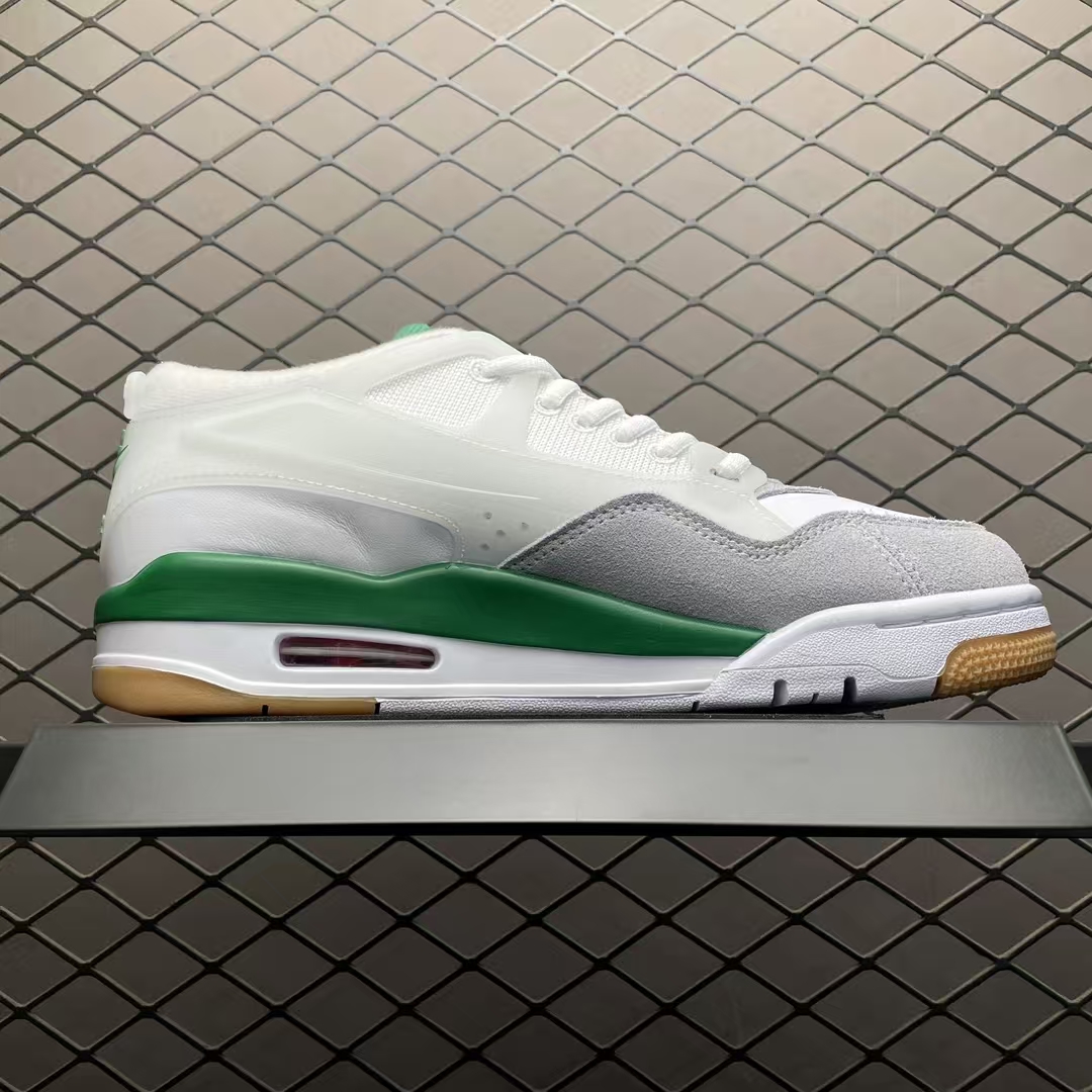 Air Jordan 4 “RM JA4” Low-Top Basketball Shoe in White, Grey & Green | Premium Retro Sneaker