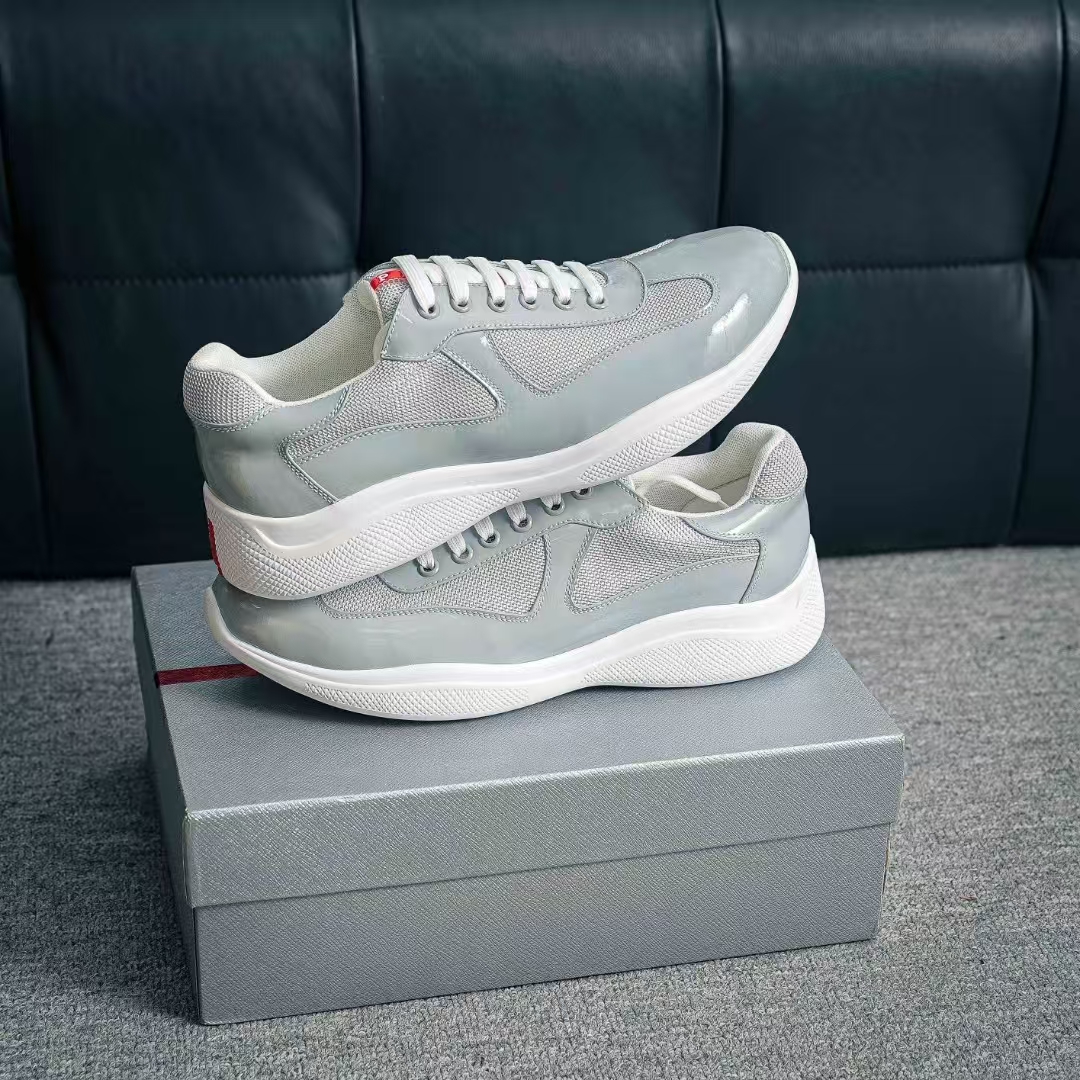 Prada Trainer White & Grey | Imported Comfort Mesh Sport Shoes