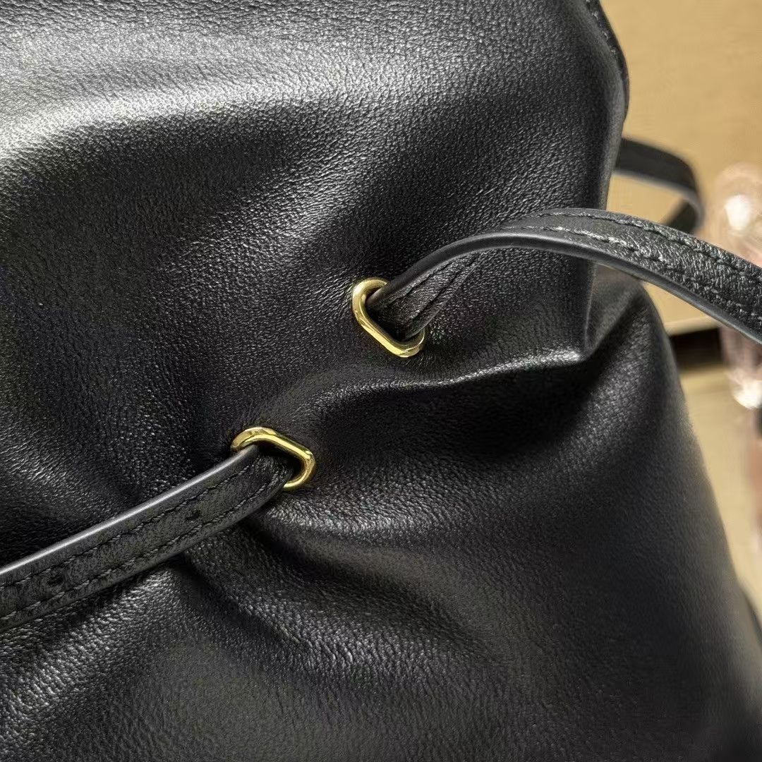 Prada Black Small Dada Nappa Leather Bag | Pleated Detail & Natural Elegance