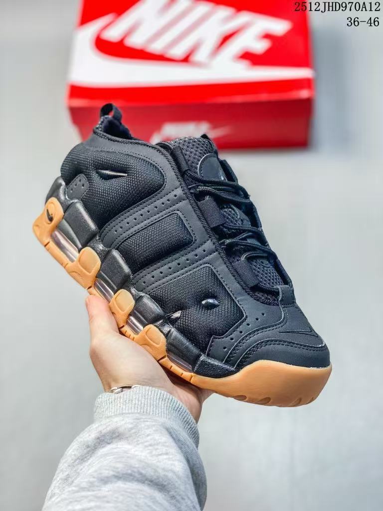 Nike Air More Uptempo Low Top Black Gum - FZ3055-003 Men's exercise Shoes