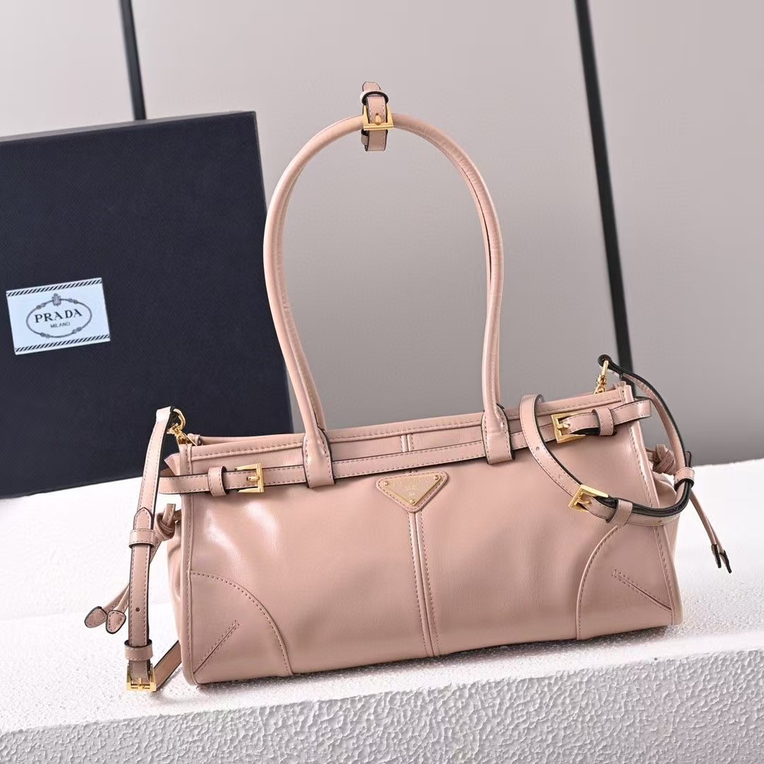 Prada Lily of the Valley Medium Bonnie Leather Bag | Fresh Pastel Hue & Geometric Design