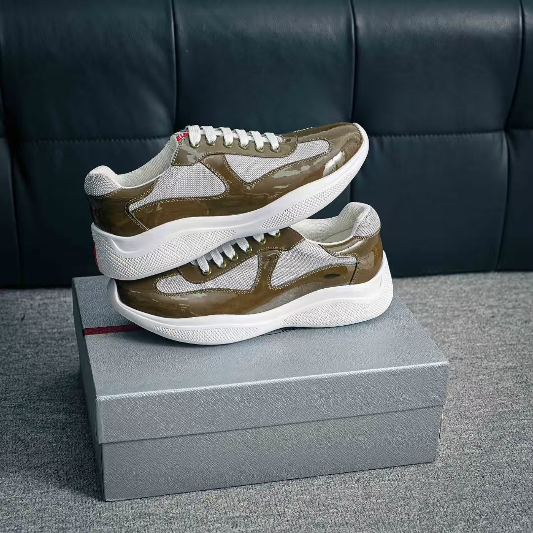 Prada Trainer White & Green | Imported Comfort Mesh Sport Shoes