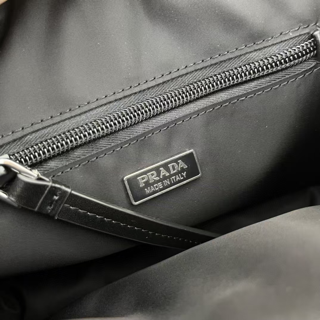 Prada Black Small Quilted Re-Nylon Shoulder Bag | Ocean Plastic, Padded Silhouette