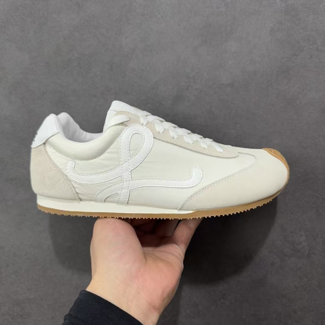 LOEWE Balletrunner Beige | Leather Panel Casual Sneakers