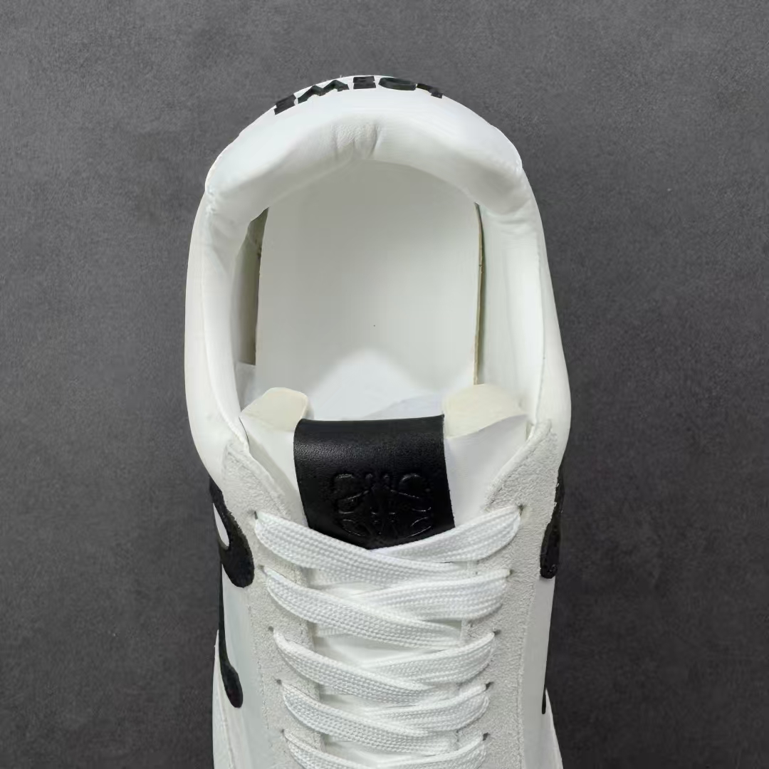 LOEWE Balletrunner White & Black | Leather Panel Casual Sneakers