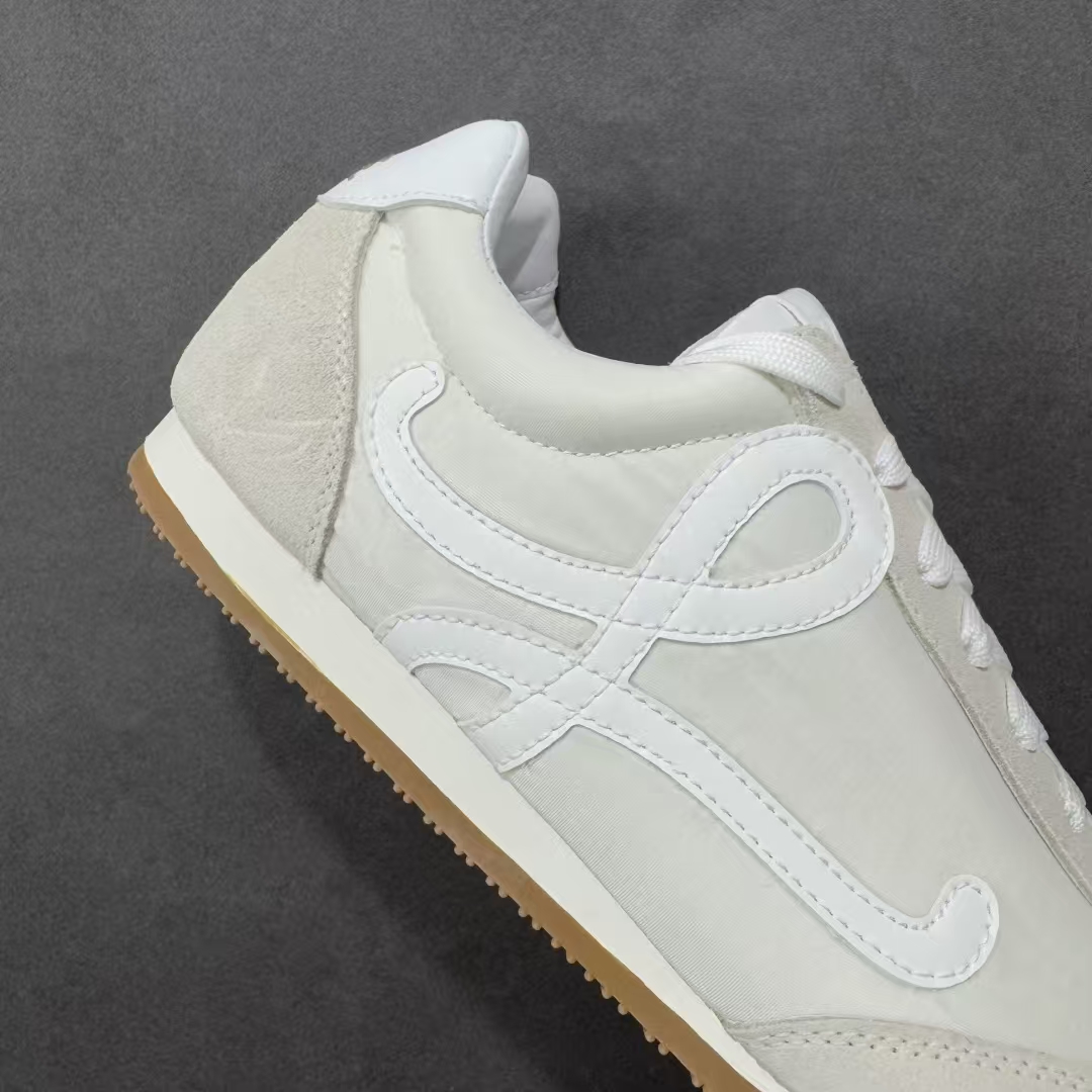 LOEWE Balletrunner Beige | Leather Panel Casual Sneakers