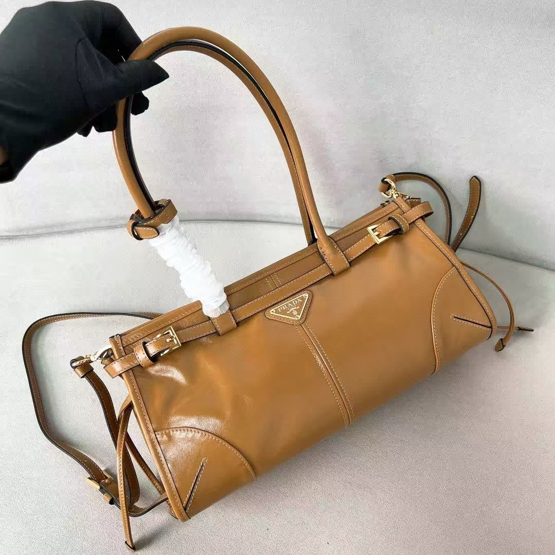 Prada Mauve Pink Medium Bonnie Leather Bag | Soft Elegant Hue & Geometric Design