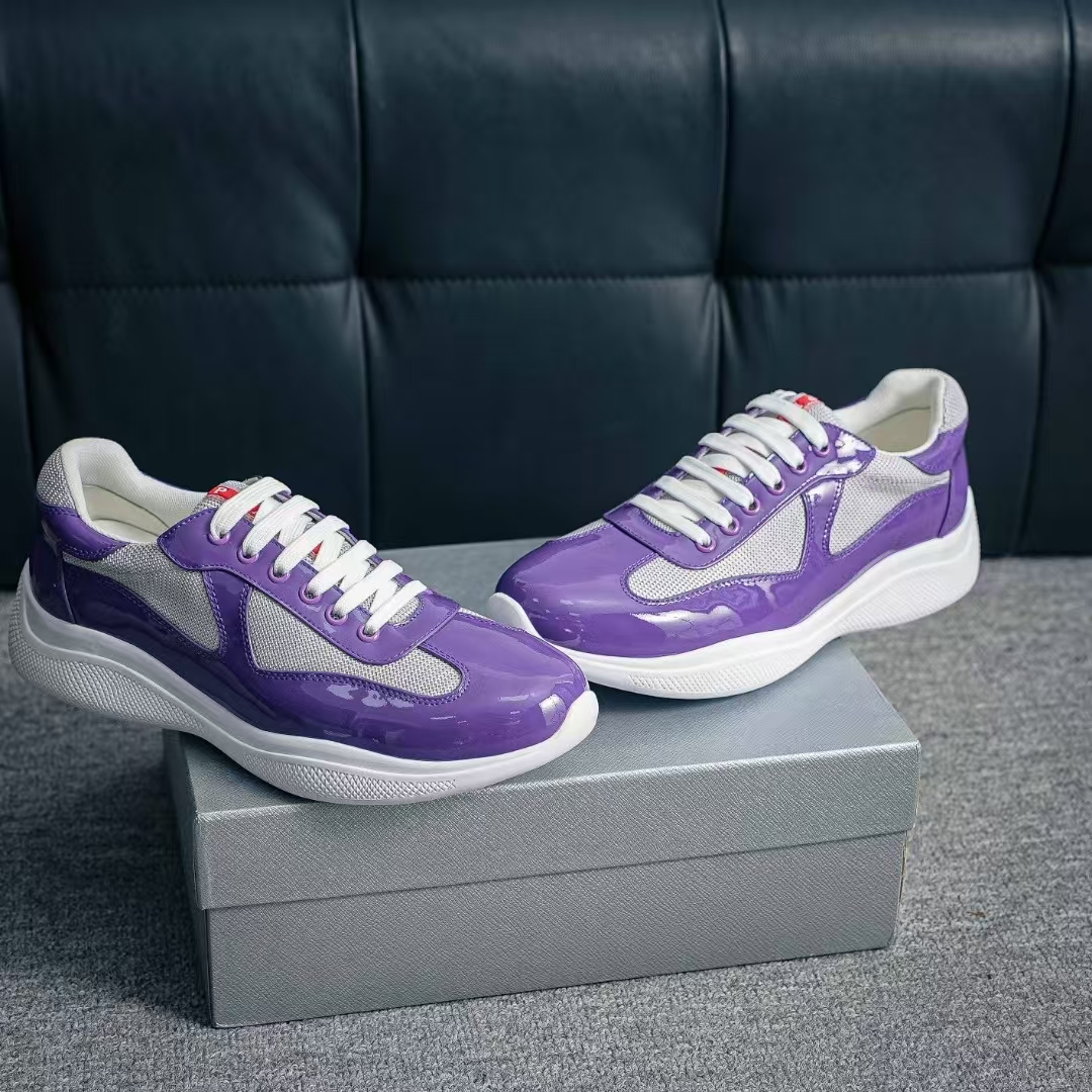 Prada Trainer White & Lilac | Imported Comfort Mesh Sport Shoes