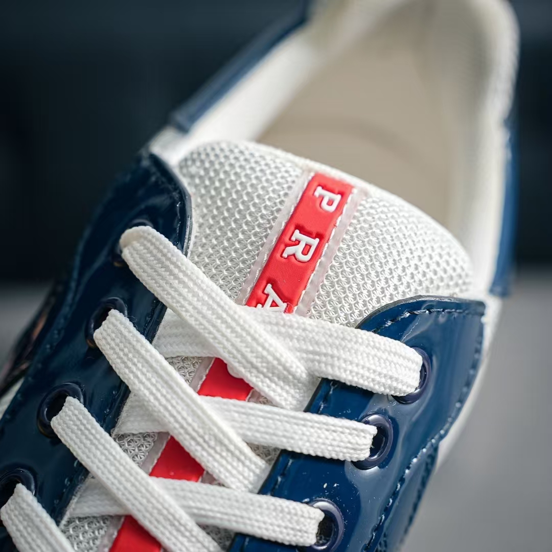 Prada Trainer White & Blue | Imported Comfort Mesh Sport Shoes